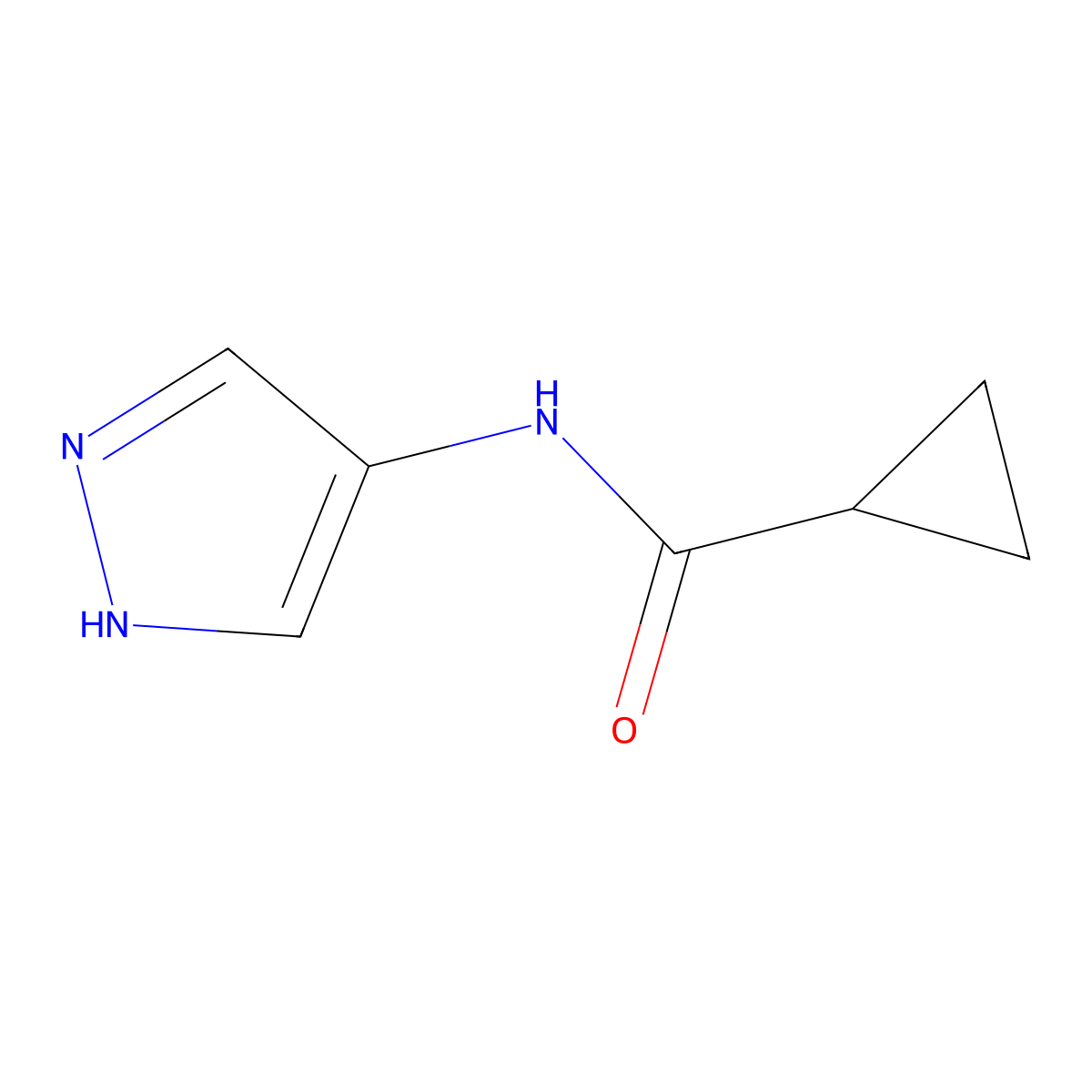 N-(1H-pyrazol-4-yl)cyclopropanecarboxamide molecular structure, CAS 1153799-63-3