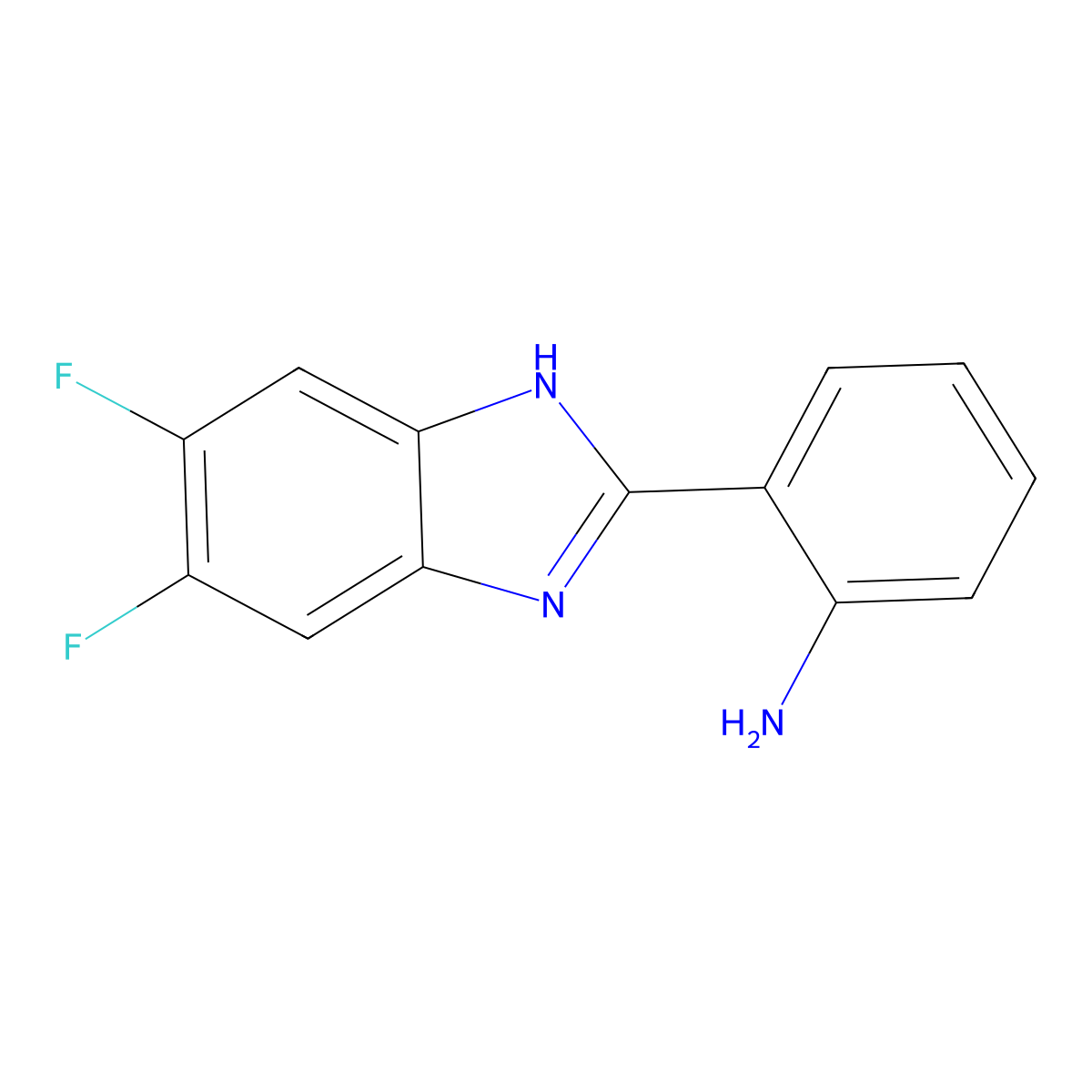 2-(5,6-difluoro-1H-1,3-benzodiazol-2-yl)aniline molecular structure, CAS 1153806-54-2