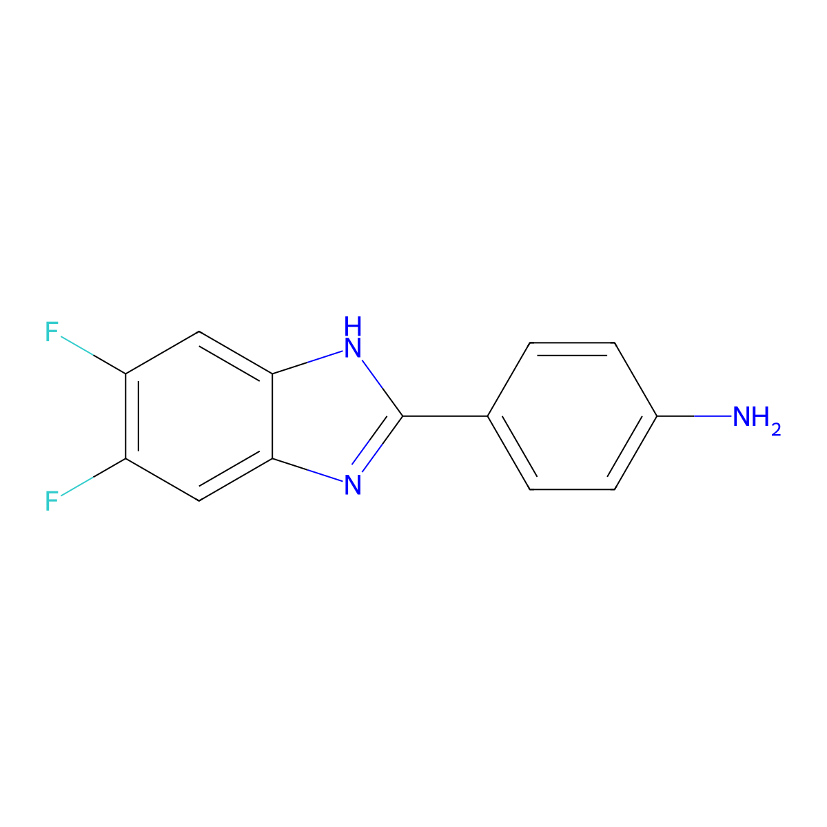 4-(5,6-difluoro-1H-1,3-benzodiazol-2-yl)aniline molecular structure, CAS 1153806-57-5