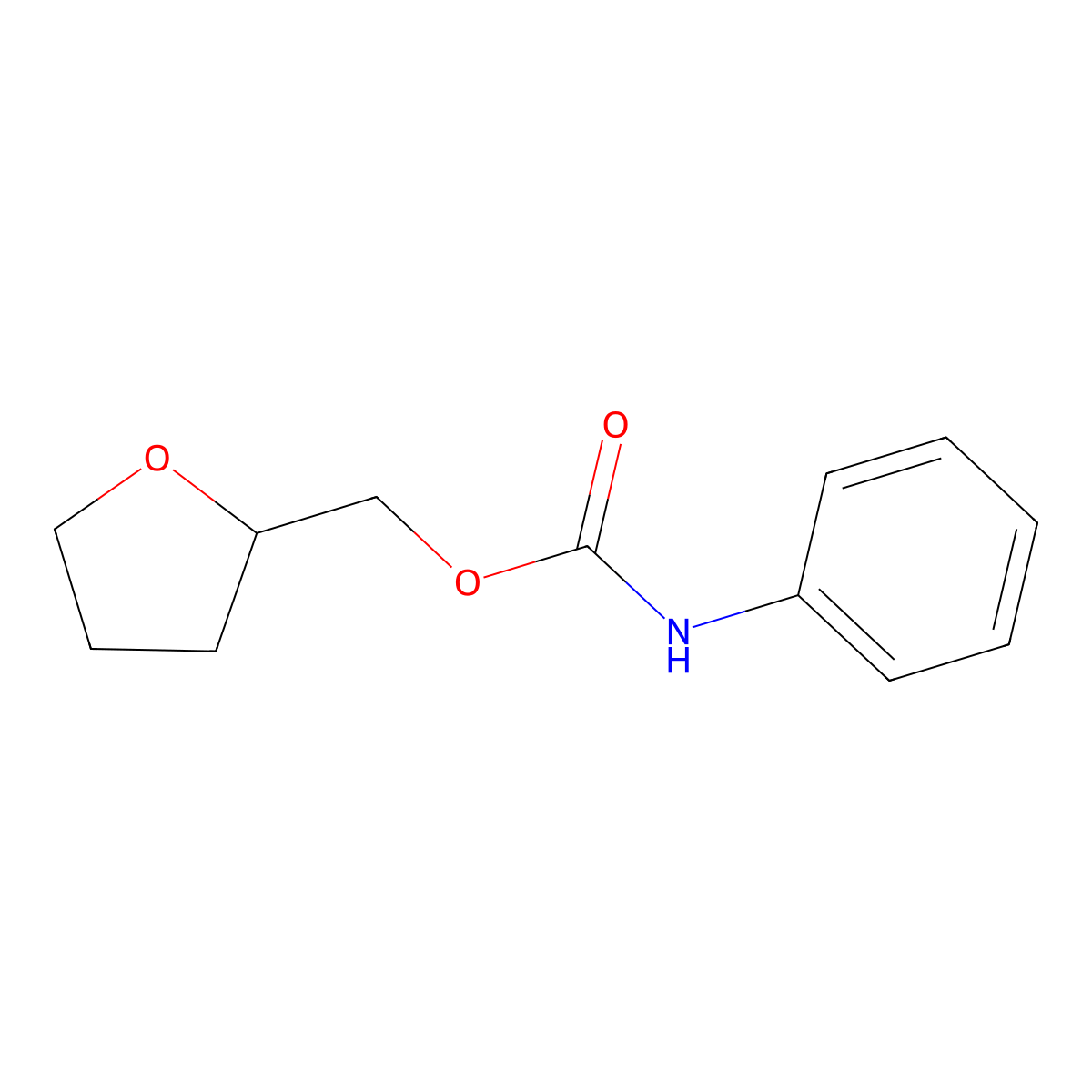 oxolan-2-ylmethyl N-phenylcarbamate molecular structure, CAS 115382-20-2