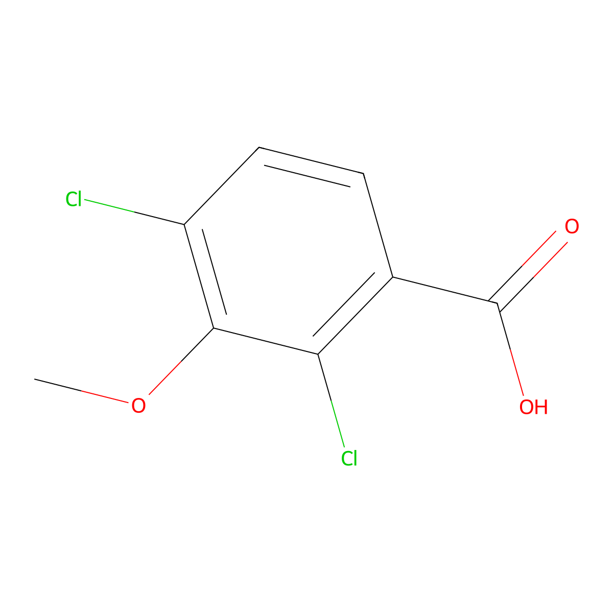 2,4-Dichloro-3-methoxybenzoic acid molecular structure, CAS 115382-33-7