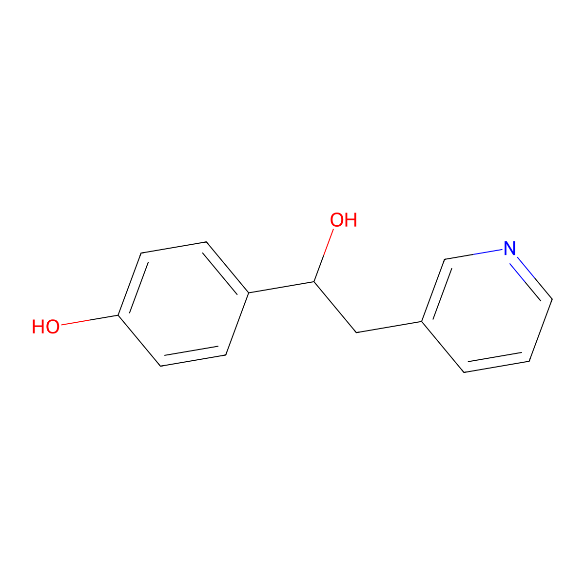 4-(1-Hydroxy-2-(pyridin-3-yl)ethyl)phenol molecular structure, CAS 115382-40-6
