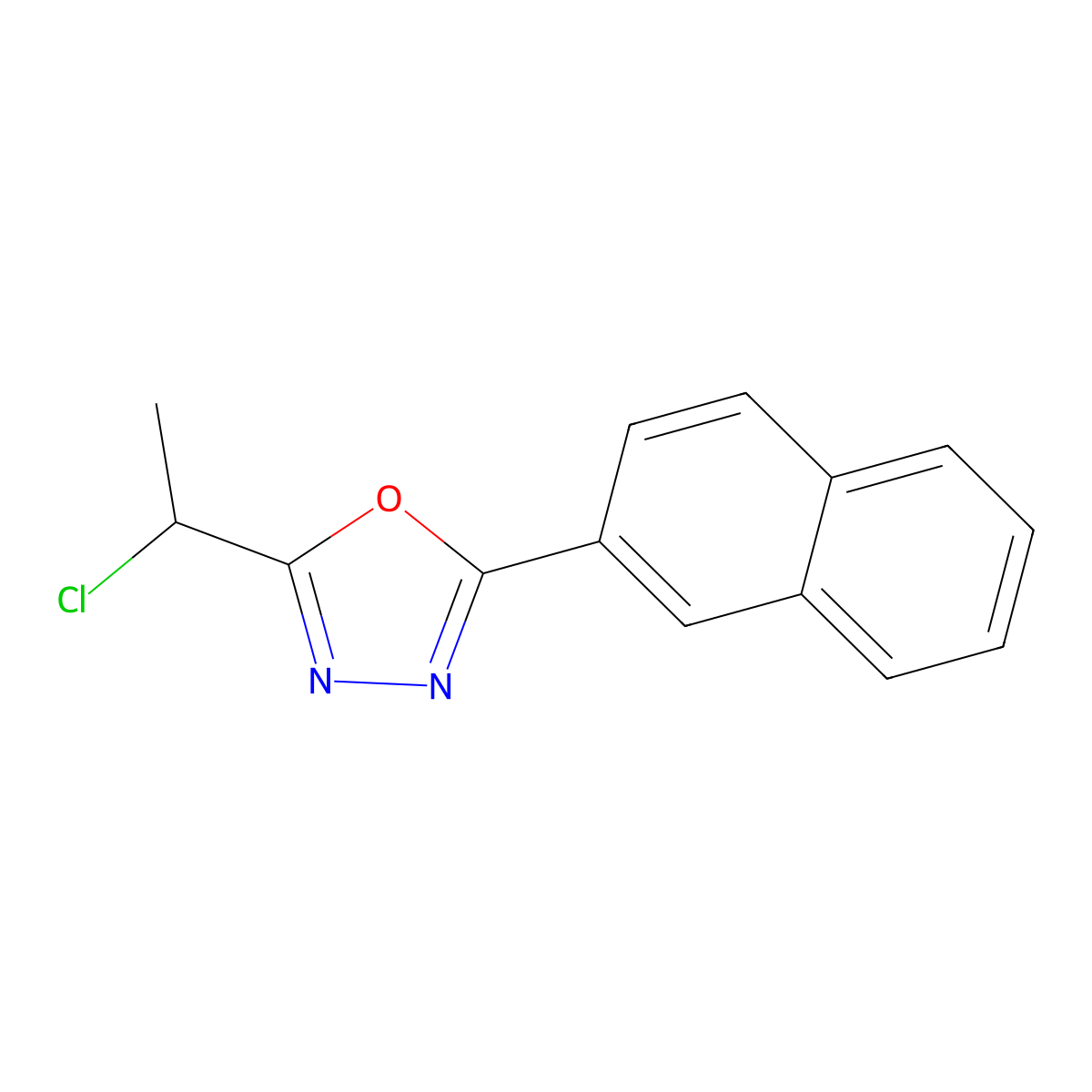 2-(1-Chloroethyl)-5-(naphthalen-2-yl)-1,3,4-oxadiazole molecular structure, CAS 1153824-62-4