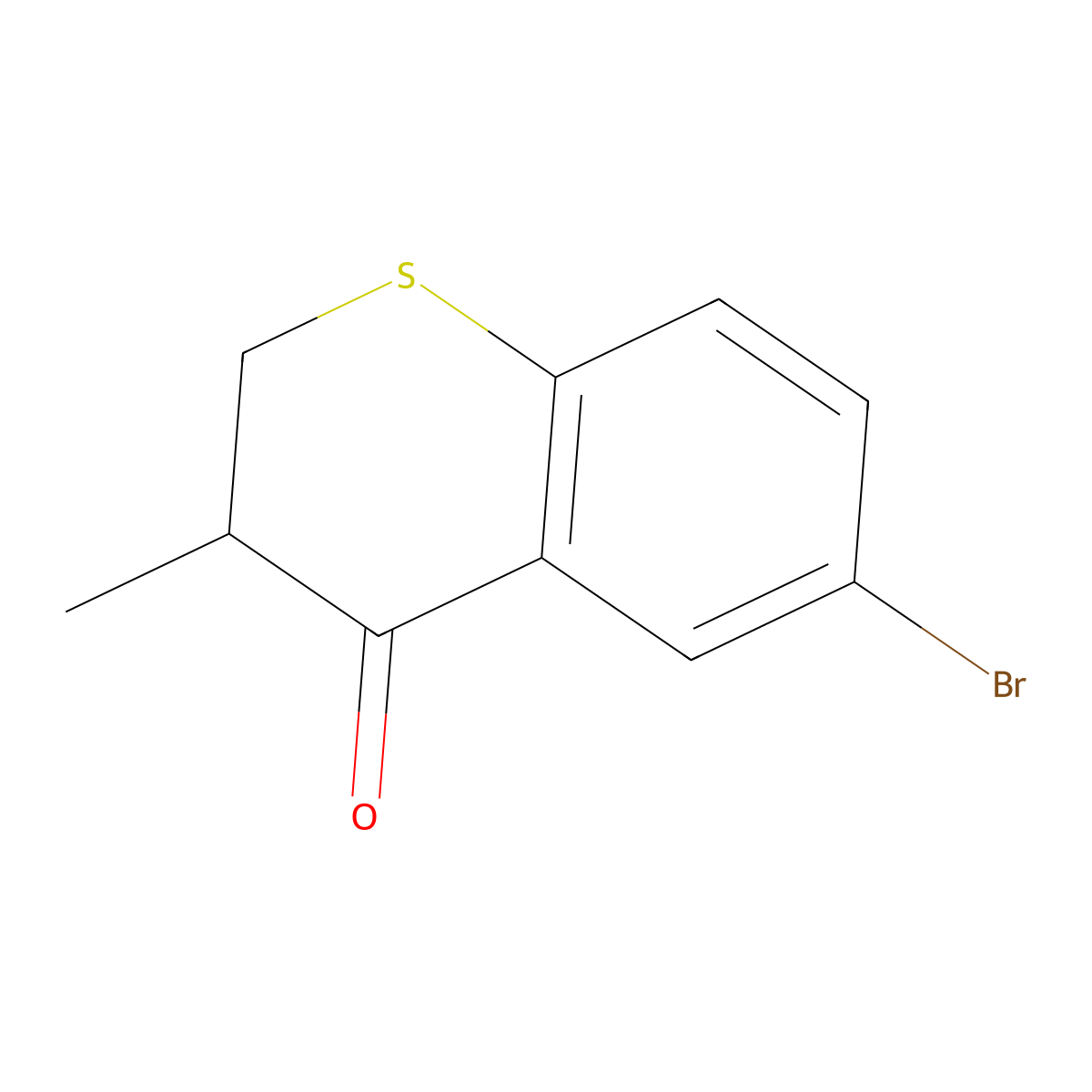 6-bromo-3-methyl-3,4-dihydro-2H-1-benzothiopyran-4-one molecular structure, CAS 1153834-53-7