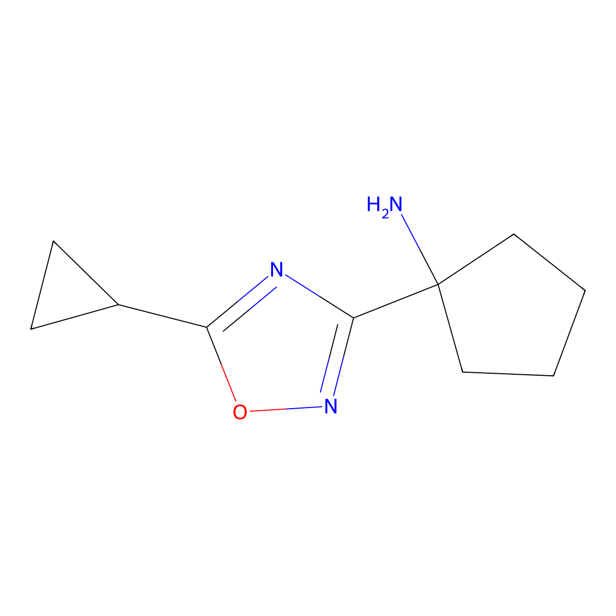 1-(5-Cyclopropyl-1,2,4-oxadiazol-3-yl)cyclopentan-1-amine molecular structure, CAS 1153839-72-5