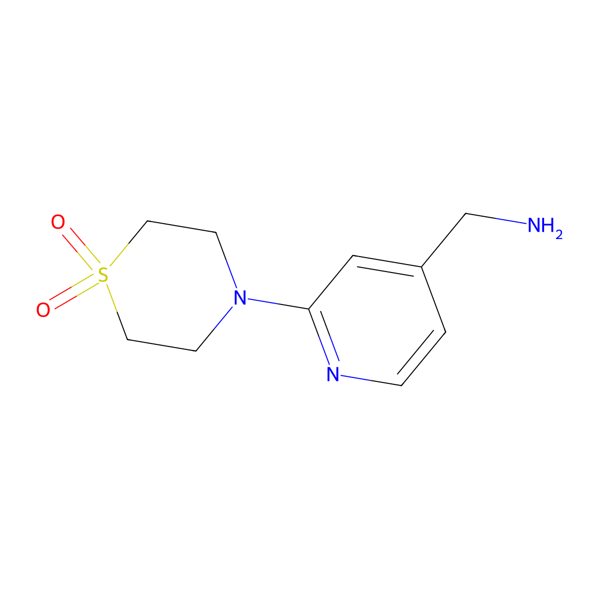4-[4-(Aminomethyl)pyridin-2-yl]-1lambda(6),4-thiomorpholine-1,1-dione molecular structure, CAS 1153843-40-3