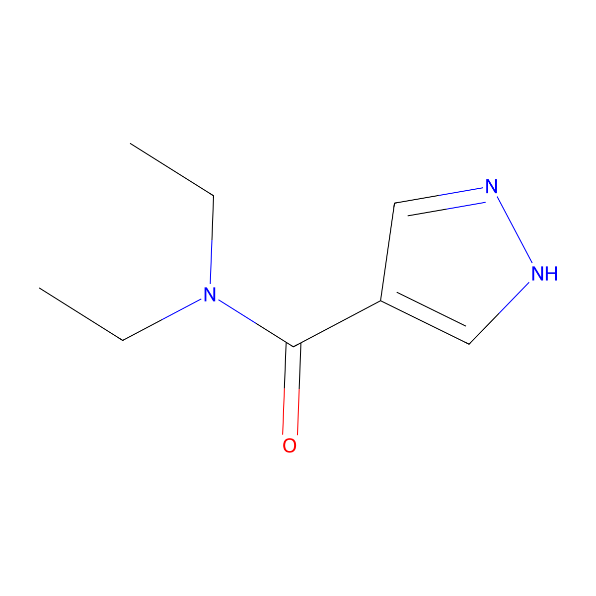 N,N-diethyl-1H-pyrazole-4-carboxamide molecular structure, CAS 1153845-34-1