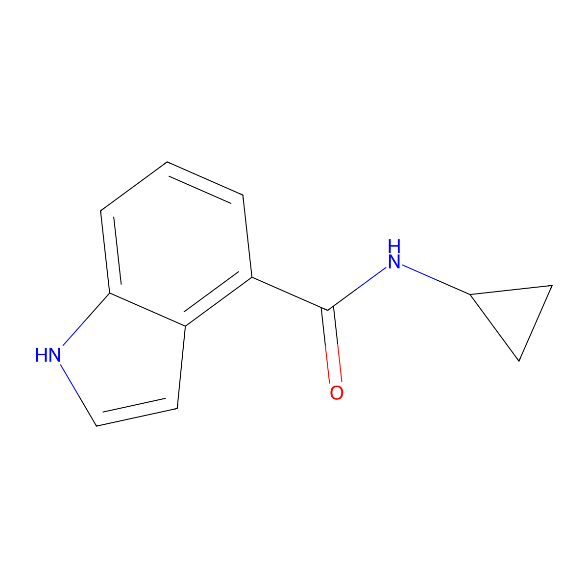 N-cyclopropyl-1H-indole-4-carboxamide molecular structure, CAS 1153845-91-0