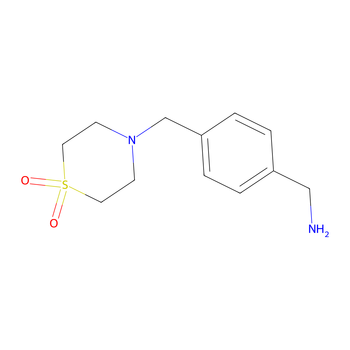 4-(4-(Aminomethyl)benzyl)thiomorpholine 1,1-dioxide molecular structure, CAS 1153848-75-9