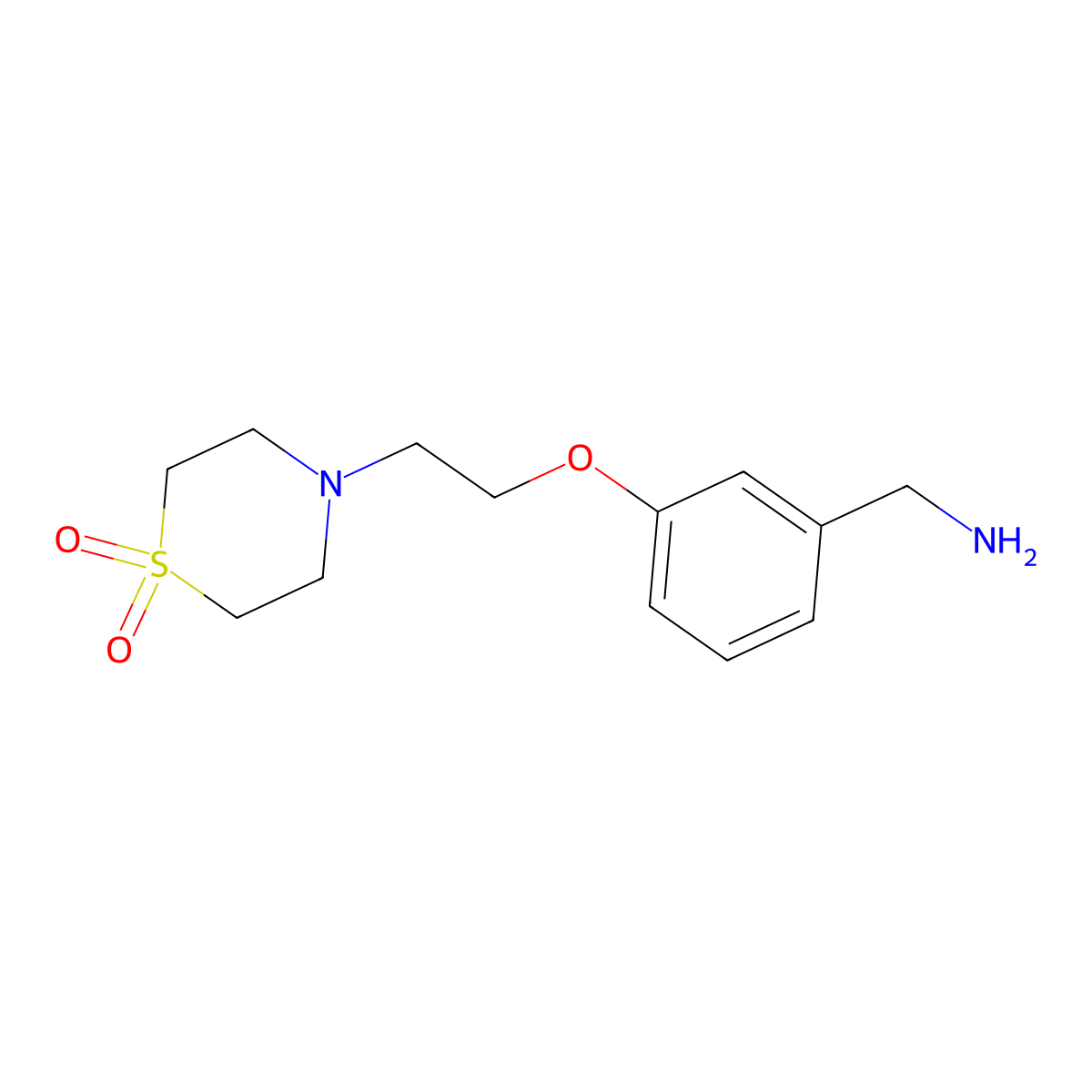 4-{2-[3-(Aminomethyl)phenoxy]ethyl}-1lambda6-thiomorpholine-1,1-dione molecular structure, CAS 1153850-22-6
