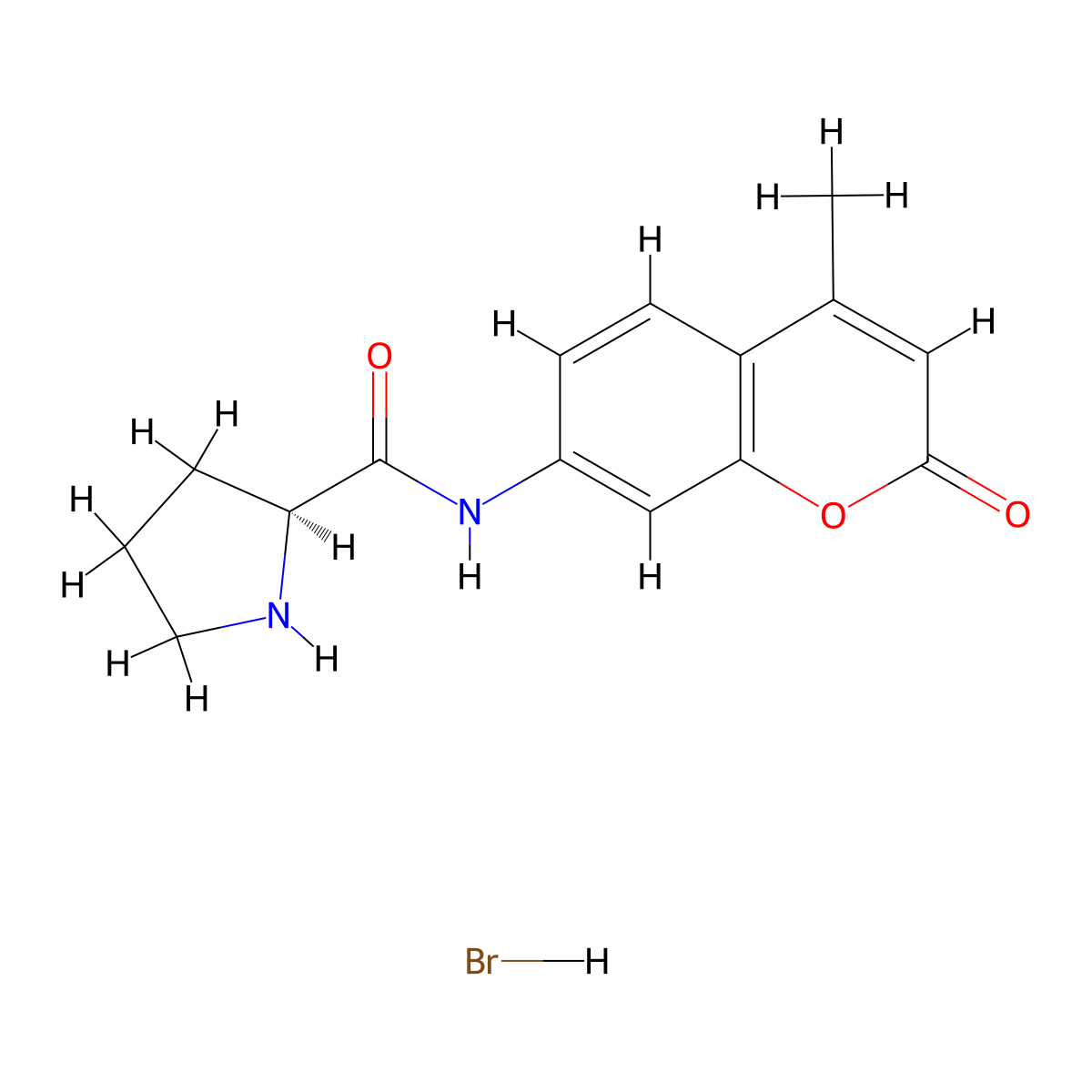 L-Proline 7-amido-4-methylcoumarin hydrobromide molecular structure, CAS 115388-93-7
