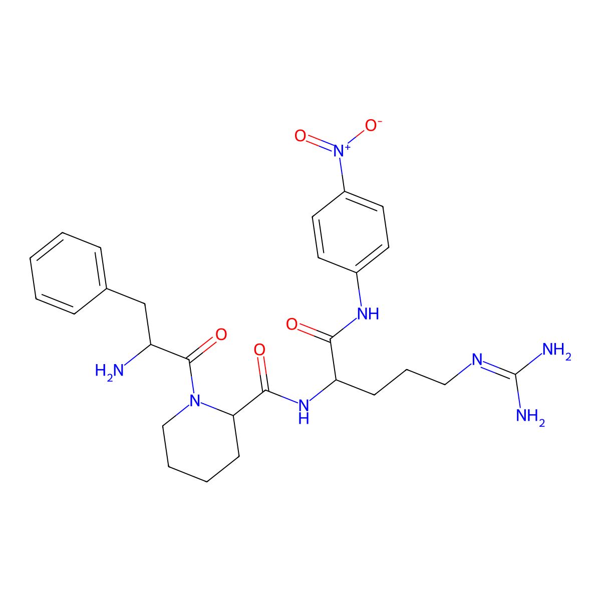 D-Phe-L-pipecolyl-Arg-p-nitroanilide dihydrochloride molecular structure, CAS 115388-96-0