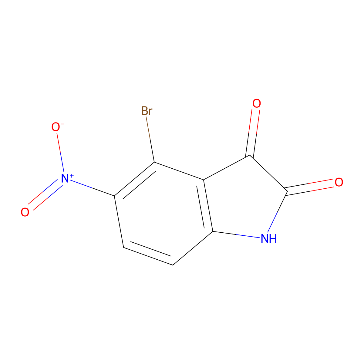 4-Bromo-5-nitro-2,3-dihydro-1H-indole-2,3-dione molecular structure, CAS 1153882-83-7