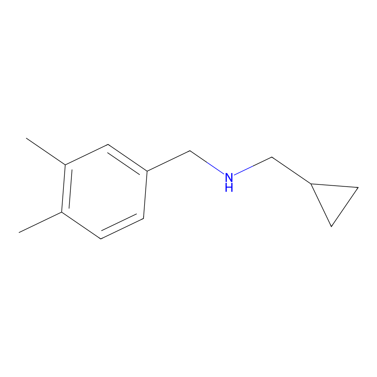 1-Cyclopropyl-N-(3,4-dimethylbenzyl)methanamine molecular structure, CAS 1153884-10-6