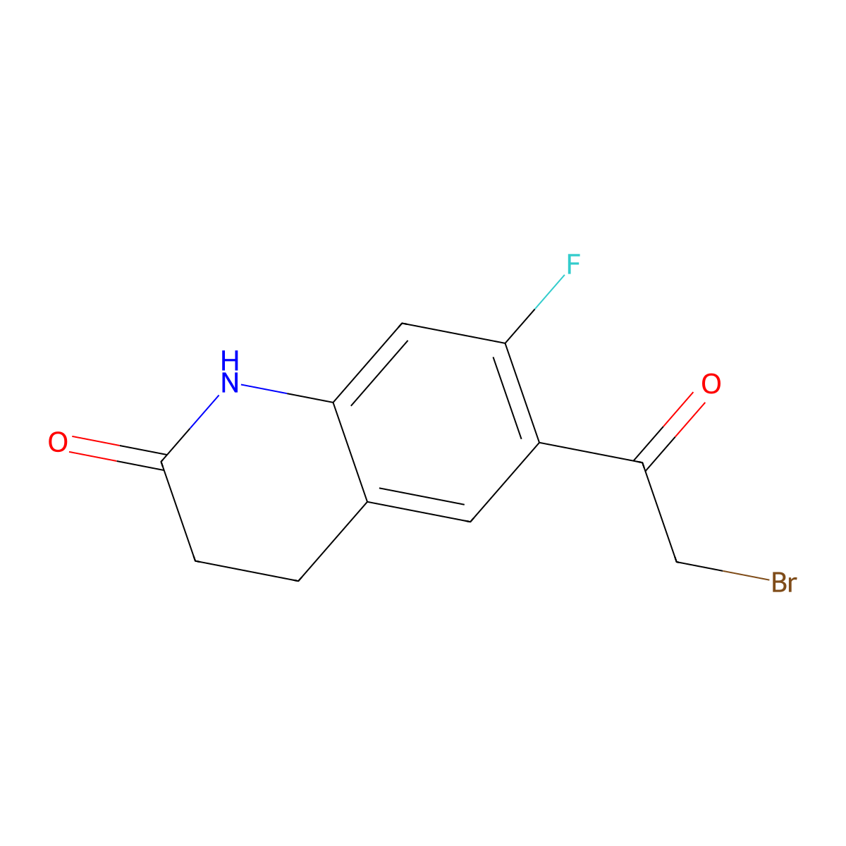 6-(2-Bromoacetyl)-7-fluoro-1,2,3,4-tetrahydroquinolin-2-one molecular structure, CAS 1153886-14-6