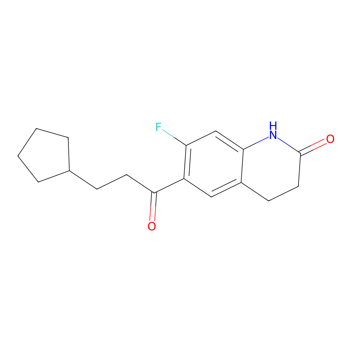 6-(3-Cyclopentylpropanoyl)-7-fluoro-1,2,3,4-tetrahydroquinolin-2-one molecular structure, CAS 1153886-28-2