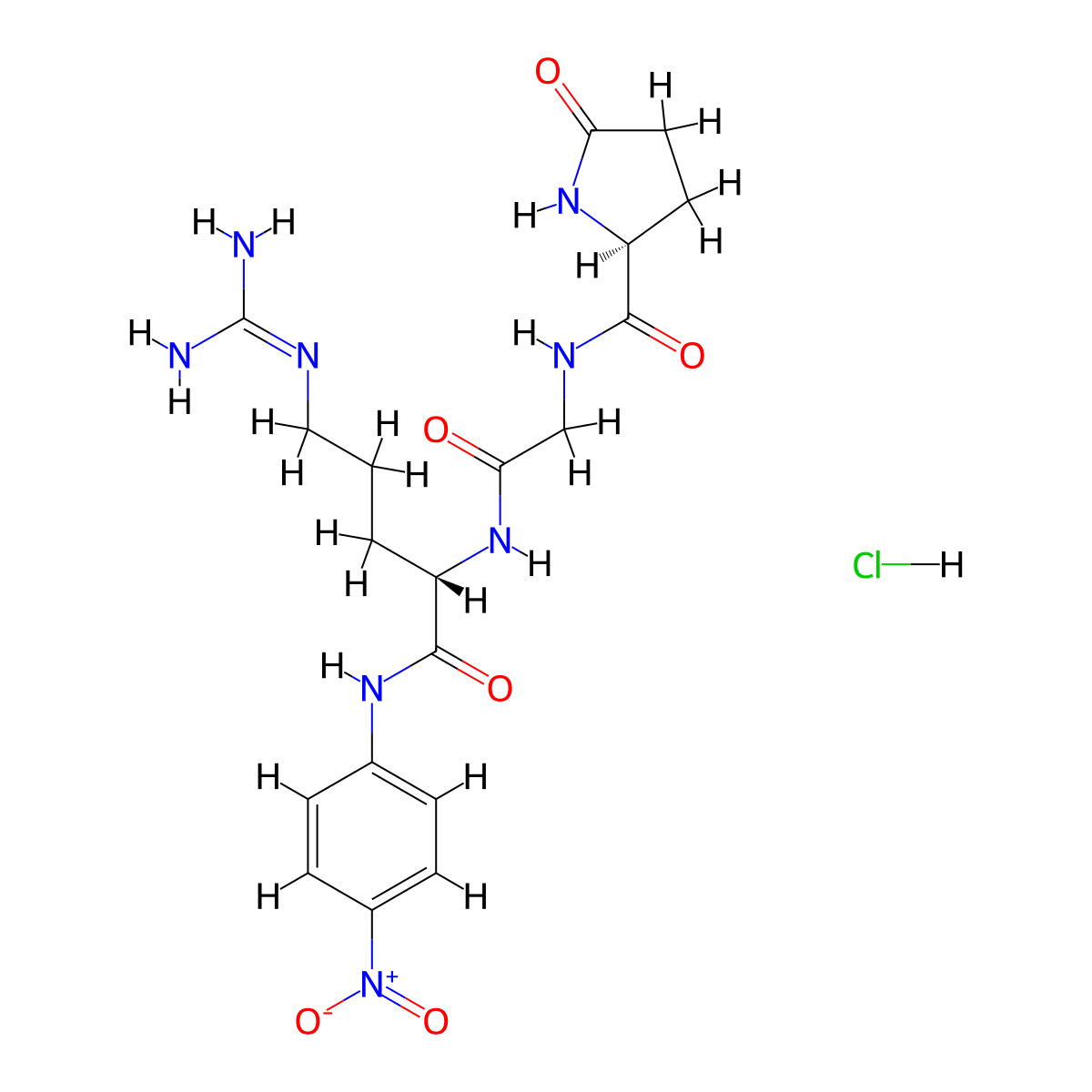 pGlu-Gly-Arg p-nitroanilide acetate molecular structure, CAS 115389-02-1