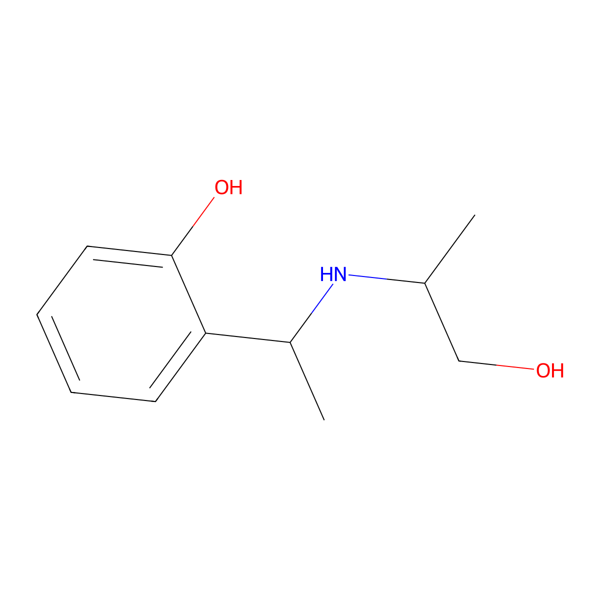 2-{1-[(1-Hydroxypropan-2-yl)amino]ethyl}phenol molecular structure, CAS 1153891-64-5