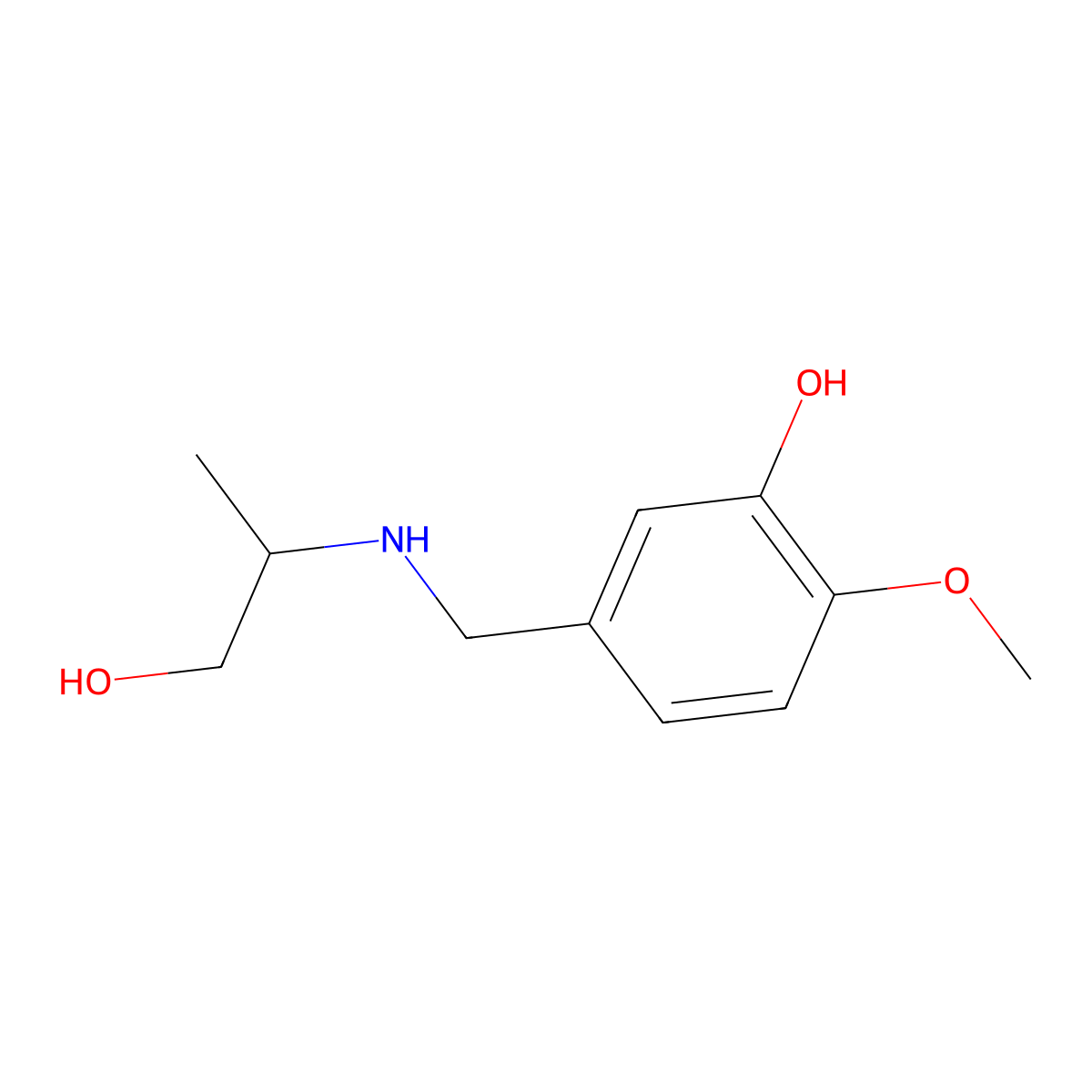 5-{[(1-Hydroxypropan-2-yl)amino]methyl}-2-methoxyphenol molecular structure, CAS 1153894-06-4