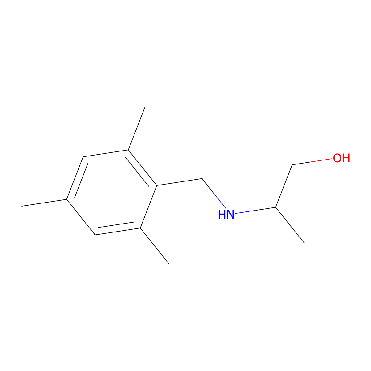 2-{[(2,4,6-Trimethylphenyl)methyl]amino}propan-1-ol molecular structure, CAS 1153894-17-7