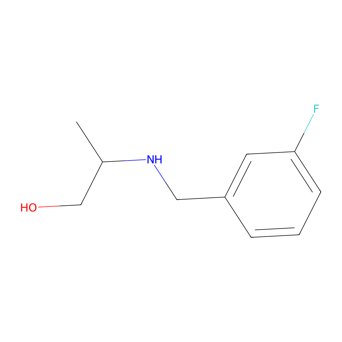 2-{[(3-Fluorophenyl)methyl]amino}propan-1-ol molecular structure, CAS 1153894-68-8