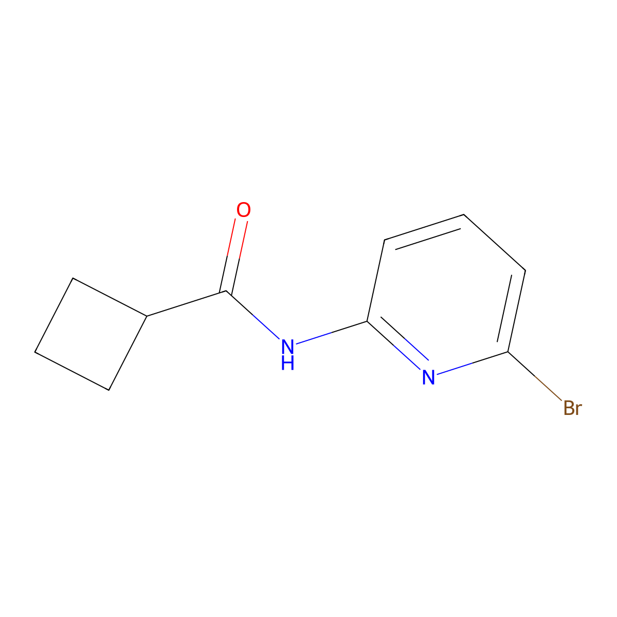 N-(6-bromopyridin-2-yl)cyclobutanecarboxamide molecular structure, CAS 1153898-24-8