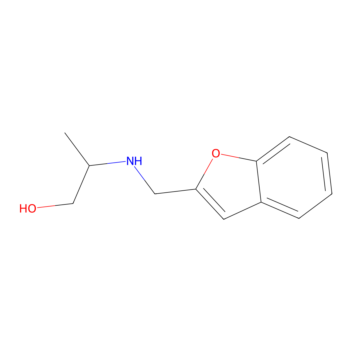 2-{[(1-Benzofuran-2-yl)methyl]amino}propan-1-ol molecular structure, CAS 1153898-49-7