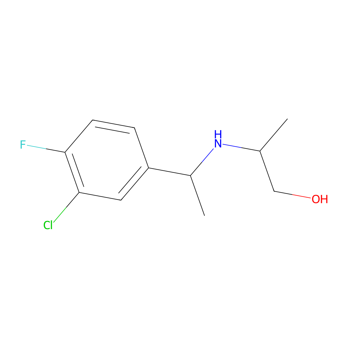 2-{[1-(3-Chloro-4-fluorophenyl)ethyl]amino}propan-1-ol molecular structure, CAS 1153899-07-0