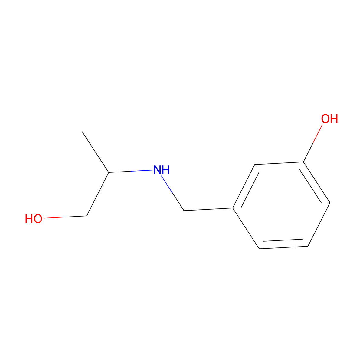 3-{[(1-Hydroxypropan-2-yl)amino]methyl}phenol molecular structure, CAS 1153901-00-8