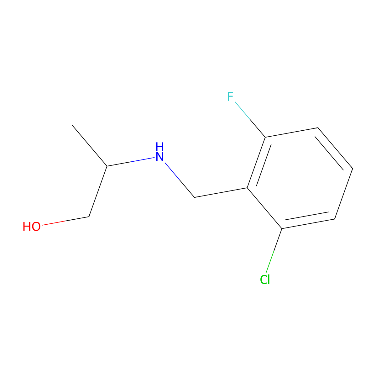 2-{[(2-Chloro-6-fluorophenyl)methyl]amino}propan-1-ol molecular structure, CAS 1153901-70-2