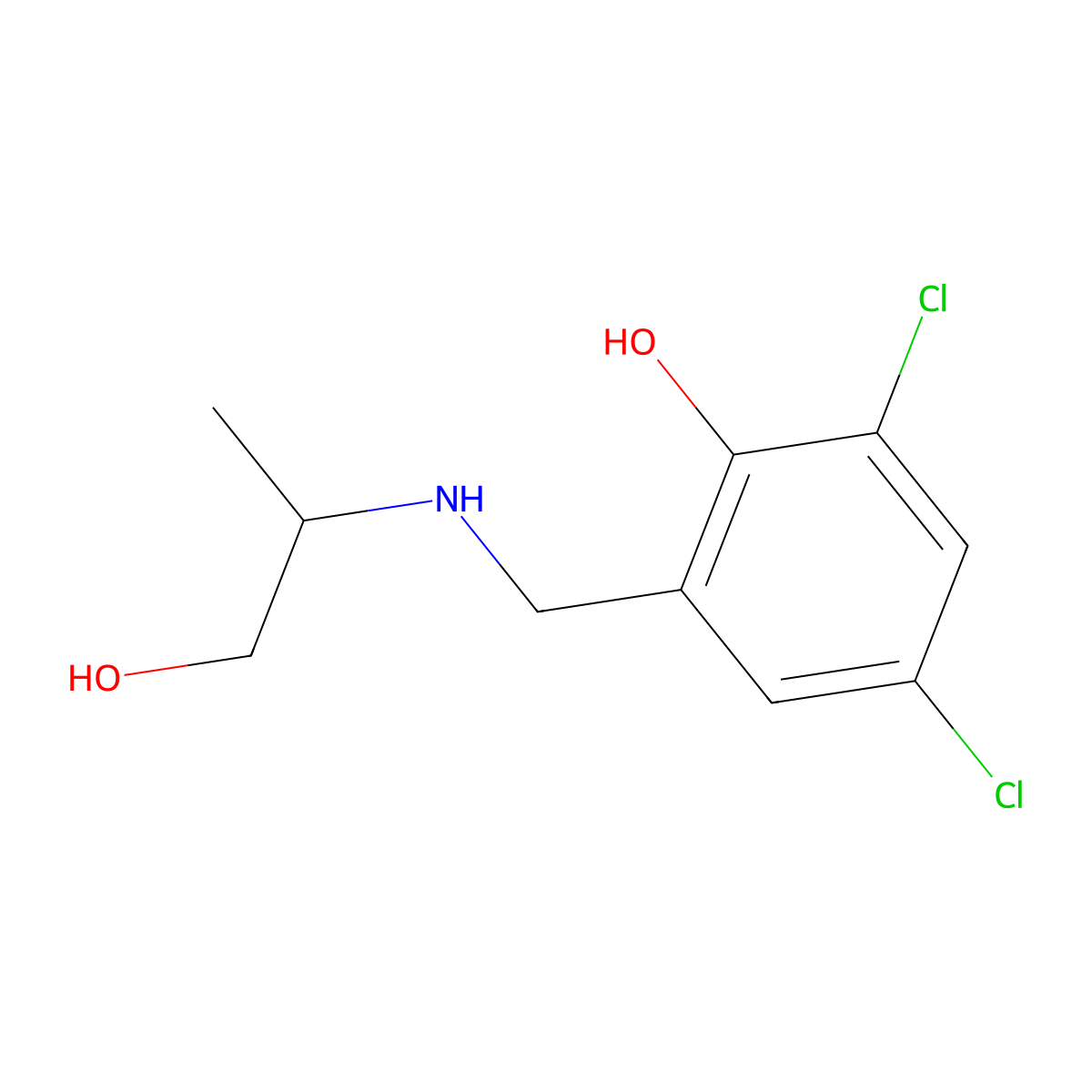 2,4-Dichloro-6-{[(1-hydroxypropan-2-yl)amino]methyl}phenol molecular structure, CAS 1153902-71-6