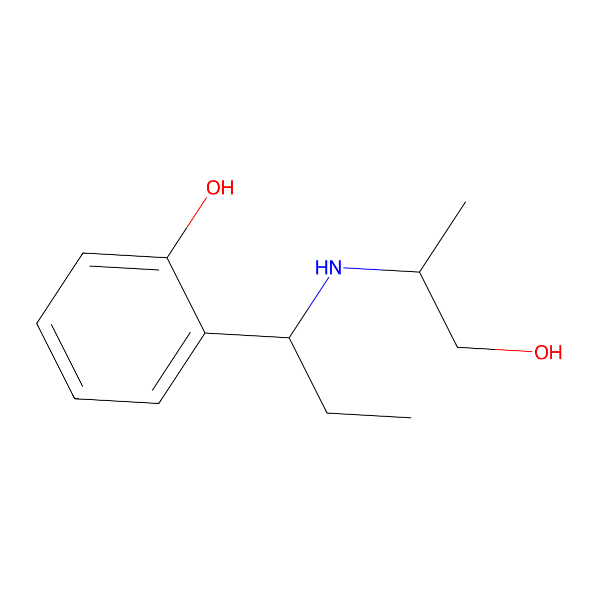2-{1-[(1-Hydroxypropan-2-yl)amino]propyl}phenol molecular structure, CAS 1153902-87-4