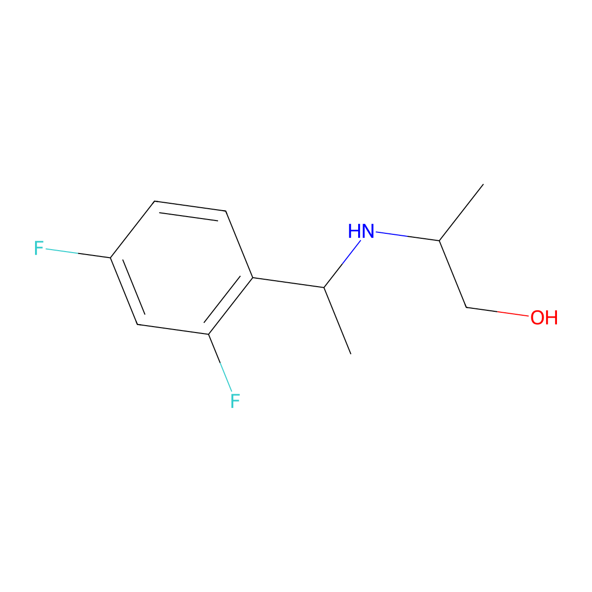 2-{[1-(2,4-Difluorophenyl)ethyl]amino}propan-1-ol molecular structure, CAS 1153903-01-5