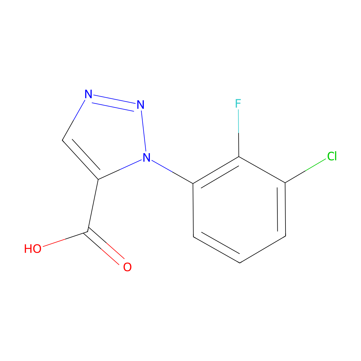 1-(3-Chloro-2-fluorophenyl)-1h-1,2,3-triazole-5-carboxylic acid molecular structure, CAS 1153904-97-2