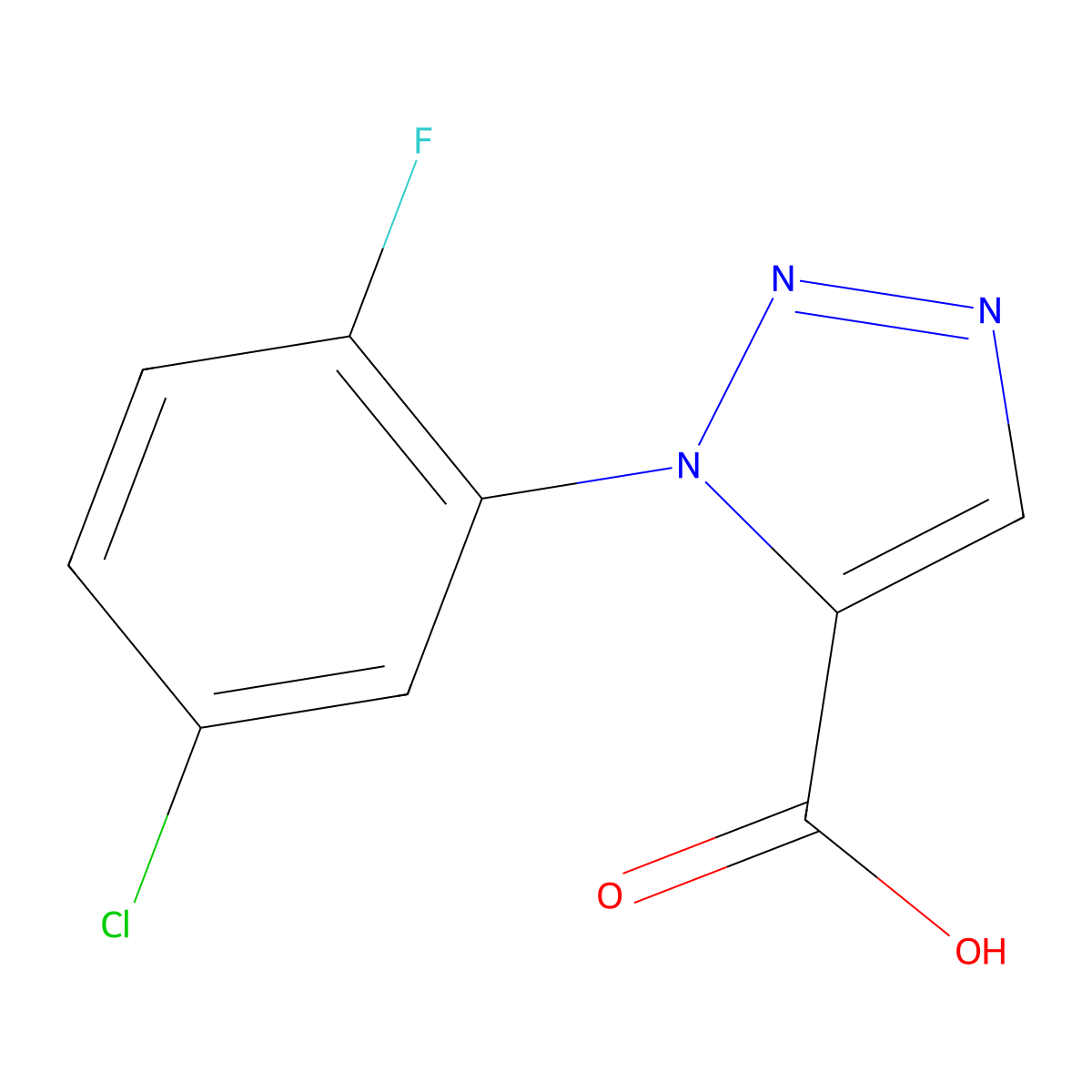 1-(5-Chloro-2-fluorophenyl)-1h-1,2,3-triazole-5-carboxylic acid molecular structure, CAS 1153905-51-1