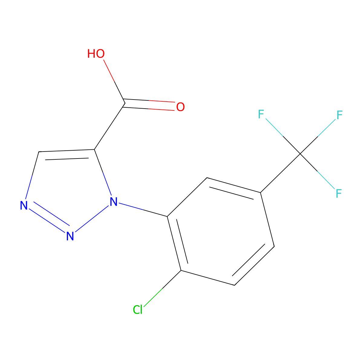 1-[2-chloro-5-(trifluoromethyl)phenyl]-1H-1,2,3-triazole-5-carboxylic acid molecular structure, CAS 1153905-75-9