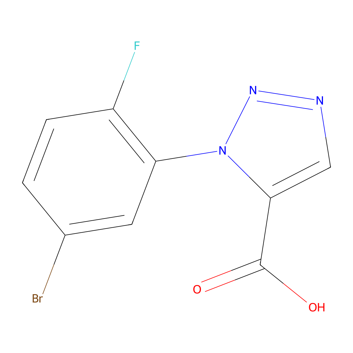 1-(5-Bromo-2-fluorophenyl)-1h-1,2,3-triazole-5-carboxylic acid molecular structure, CAS 1153905-92-0
