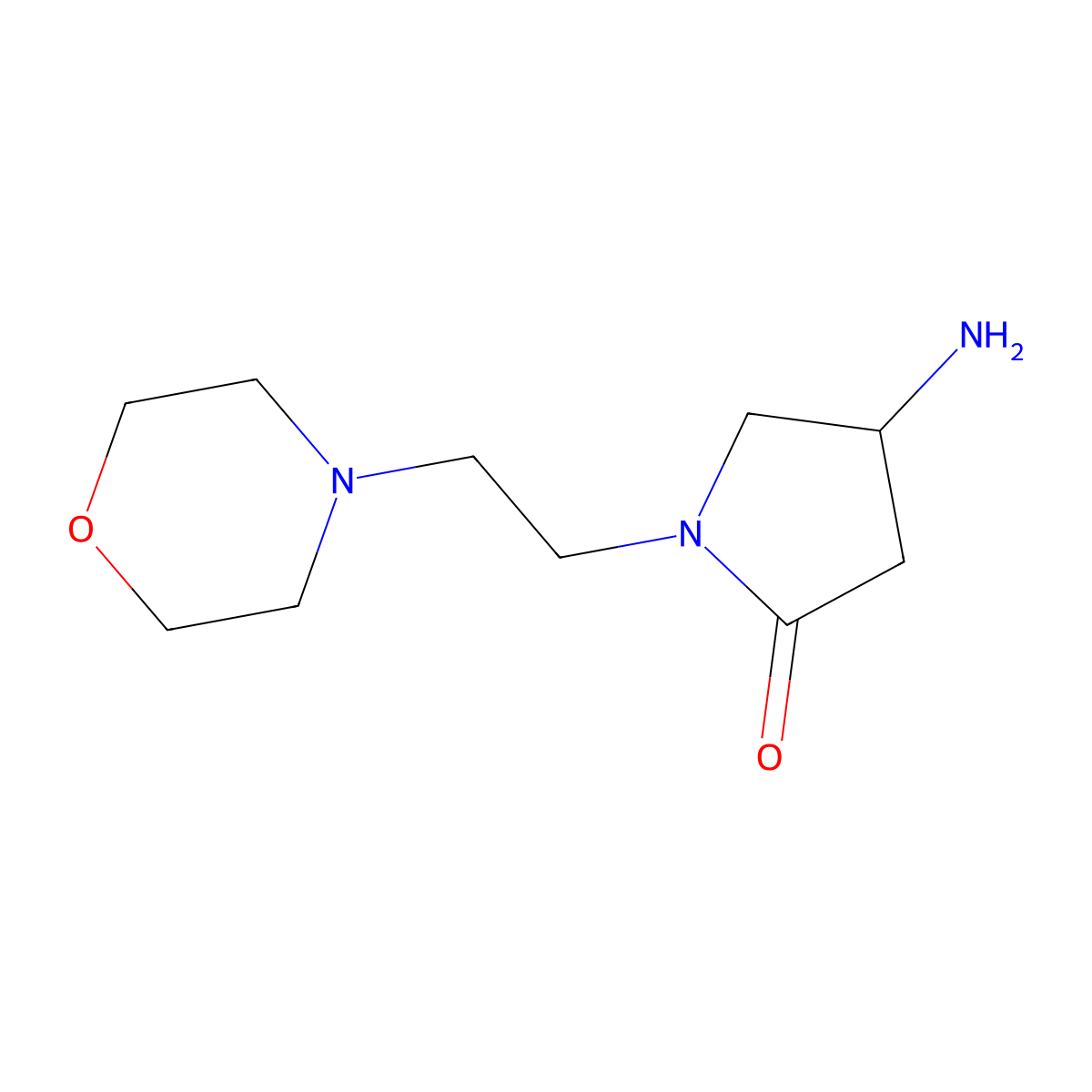 4-Amino-1-[2-(morpholin-4-yl)ethyl]pyrrolidin-2-one molecular structure, CAS 1153905-94-2