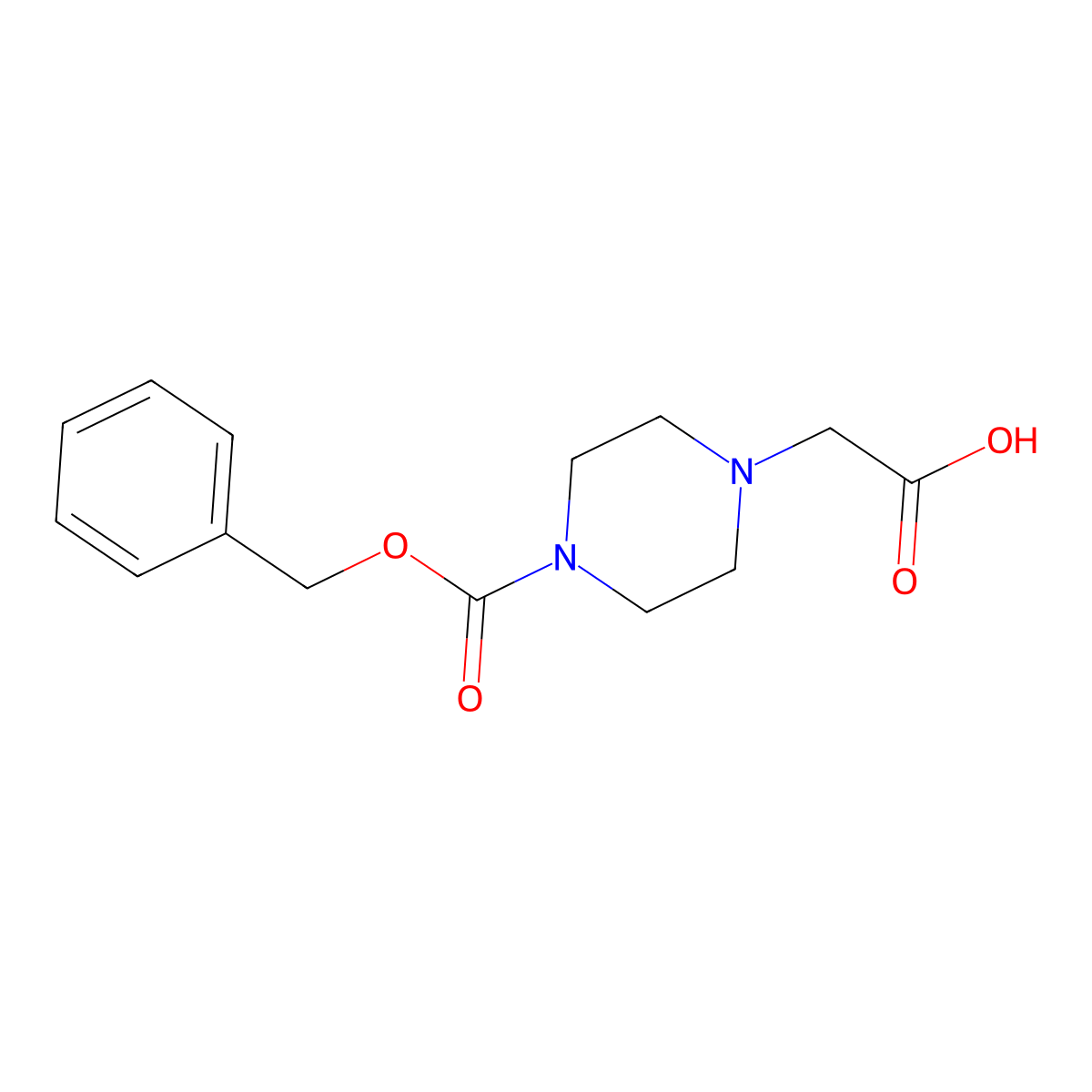 2-(4-((Benzyloxy)carbonyl)piperazin-1-yl)acetic acid molecular structure, CAS 1153907-60-8