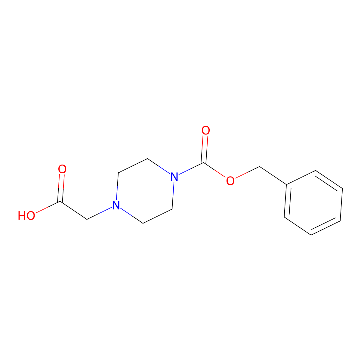 2-(4-((Benzyloxy)carbonyl)piperazin-1-yl)acetic acid molecular structure, CAS 1153907-60-8