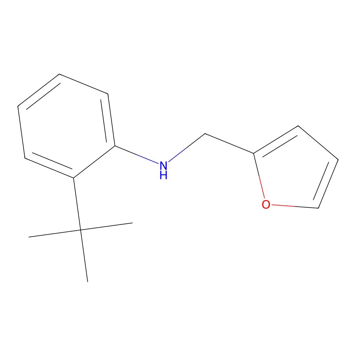 2-tert-butyl-N-[(furan-2-yl)methyl]aniline molecular structure, CAS 1153919-58-4