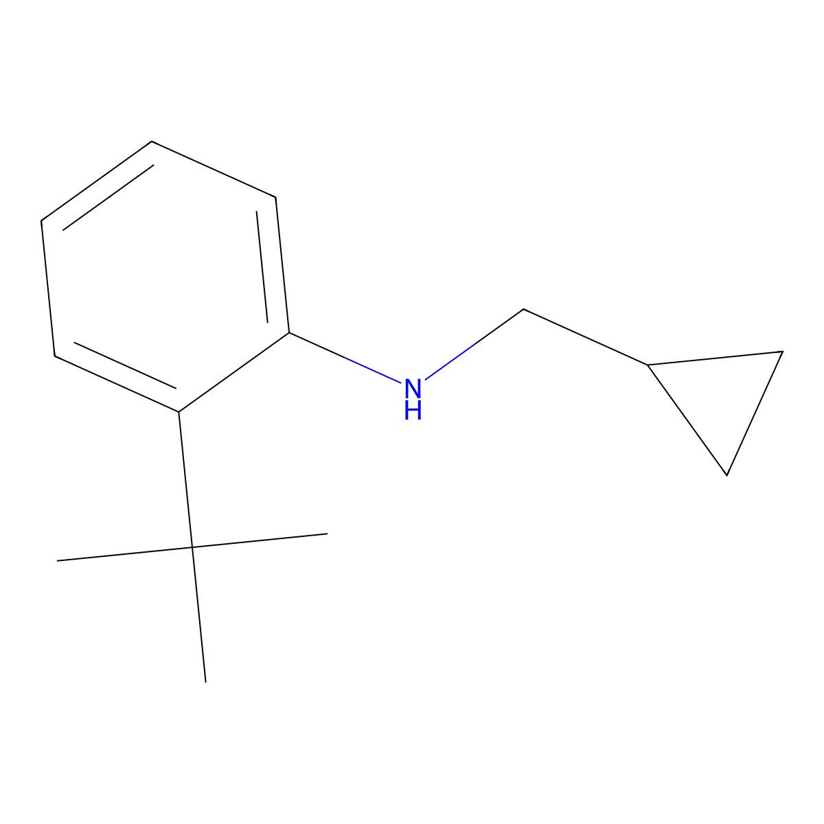 2-tert-butyl-N-(cyclopropylmethyl)aniline molecular structure, CAS 1153920-29-6