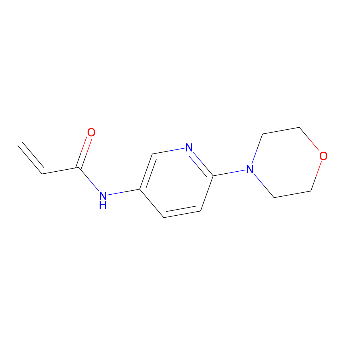 N-[6-(morpholin-4-yl)pyridin-3-yl]prop-2-enamide molecular structure, CAS 1153927-08-2