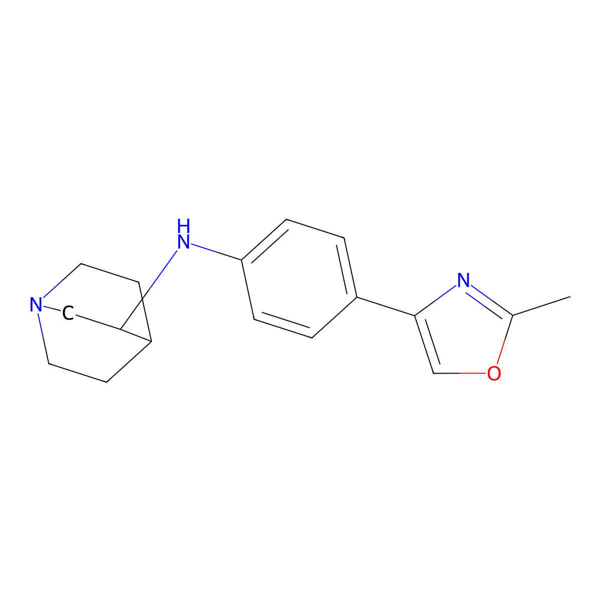 N-[4-(2-methyl-1,3-oxazol-4-yl)phenyl]-1-azabicyclo[2.2.2]octan-3-amine molecular structure, CAS 1153930-26-7