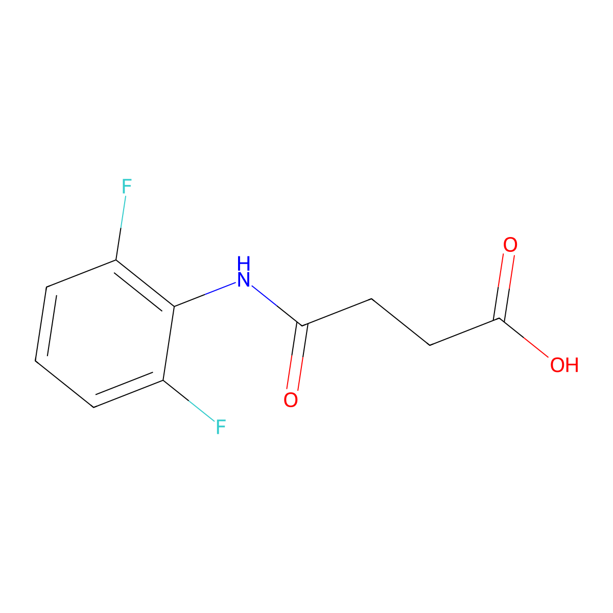 3-[(2,6-Difluorophenyl)carbamoyl]propanoic acid molecular structure, CAS 1153935-43-3