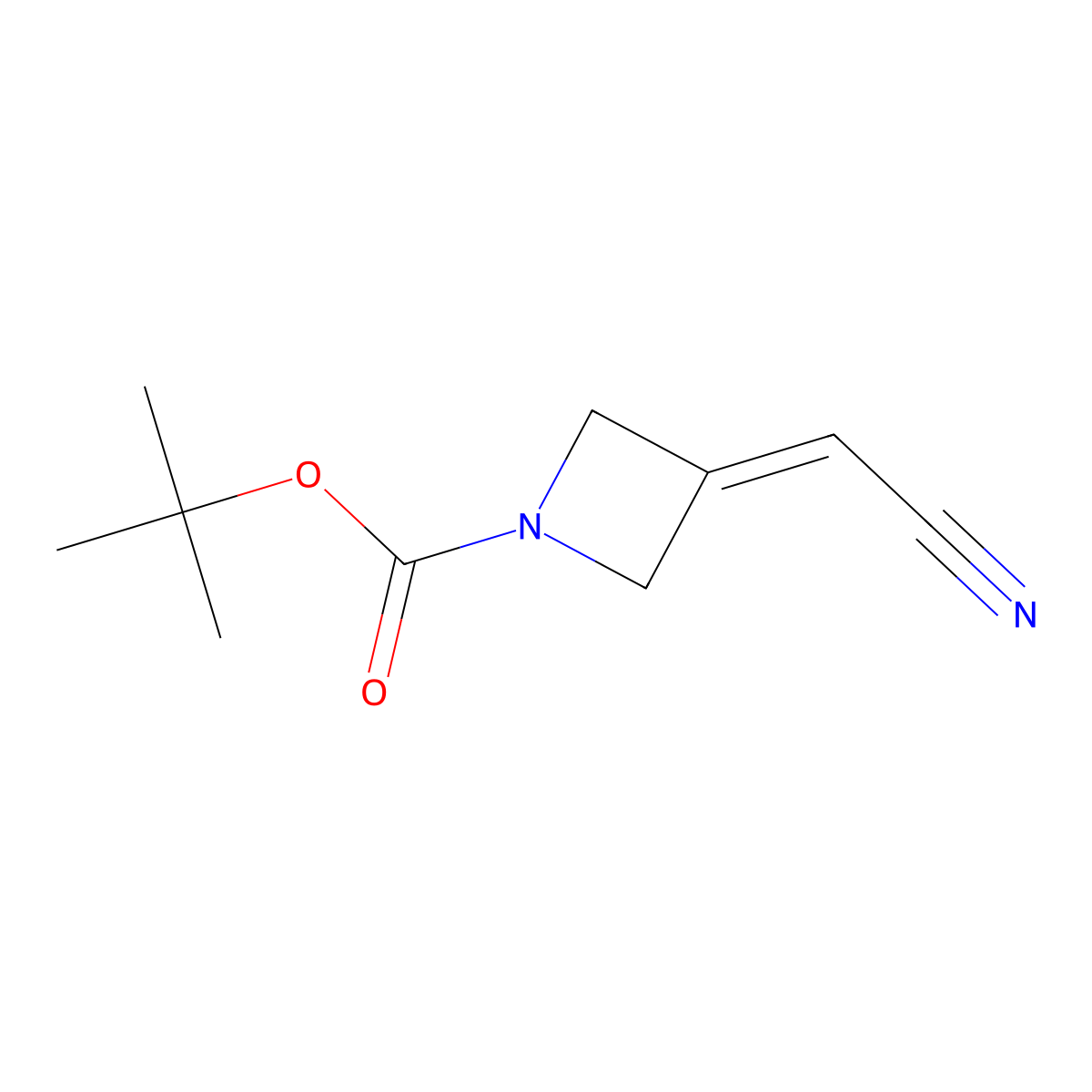 1-(tert-Butoxycarbonyl)-3-(cyanomethylene)azetidine molecular structure, CAS 1153949-11-1