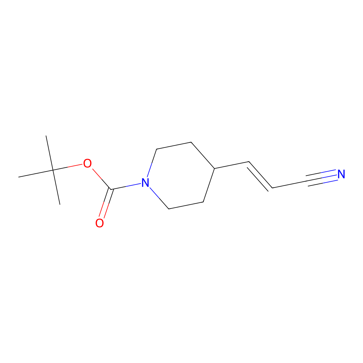 tert-butyl 4-[(E)-2-cyanovinyl]piperidine-1-carboxylate molecular structure, CAS 1153949-26-8