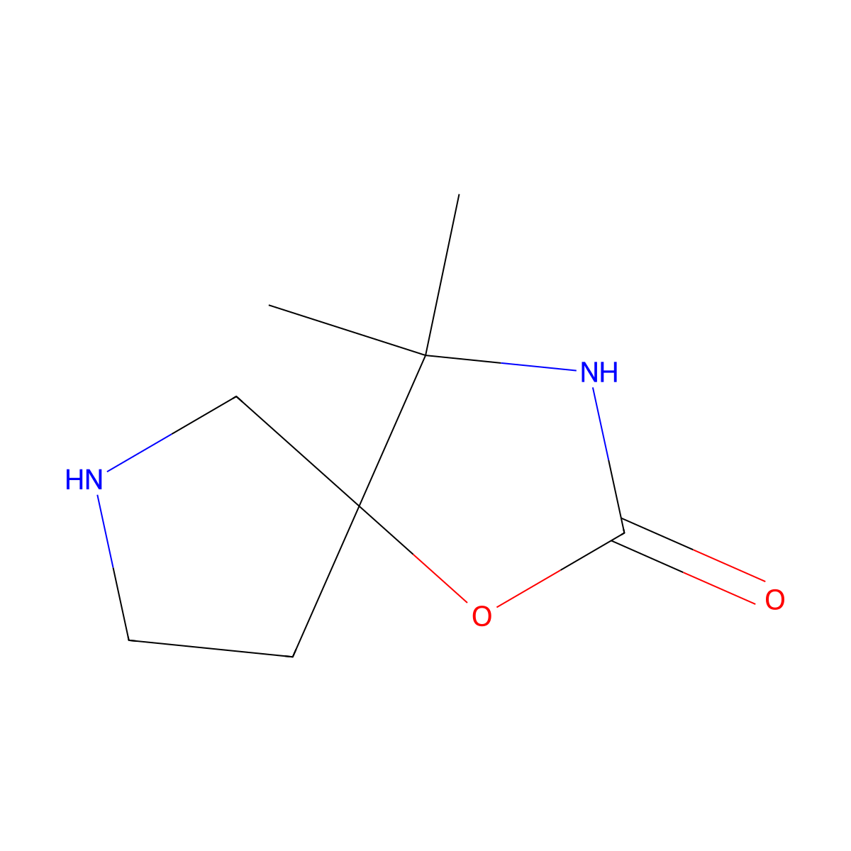 4,4-Dimethyl-1-oxa-3,7-diazaspiro[4.4]nonan-2-one molecular structure, CAS 1153949-94-0