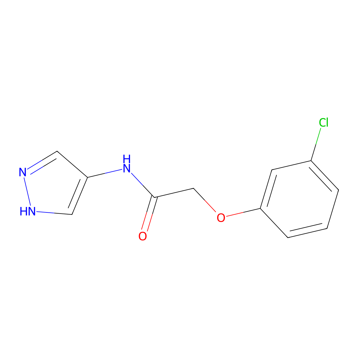 2-(3-chlorophenoxy)-N-(1H-pyrazol-4-yl)acetamide molecular structure, CAS 1153950-50-5