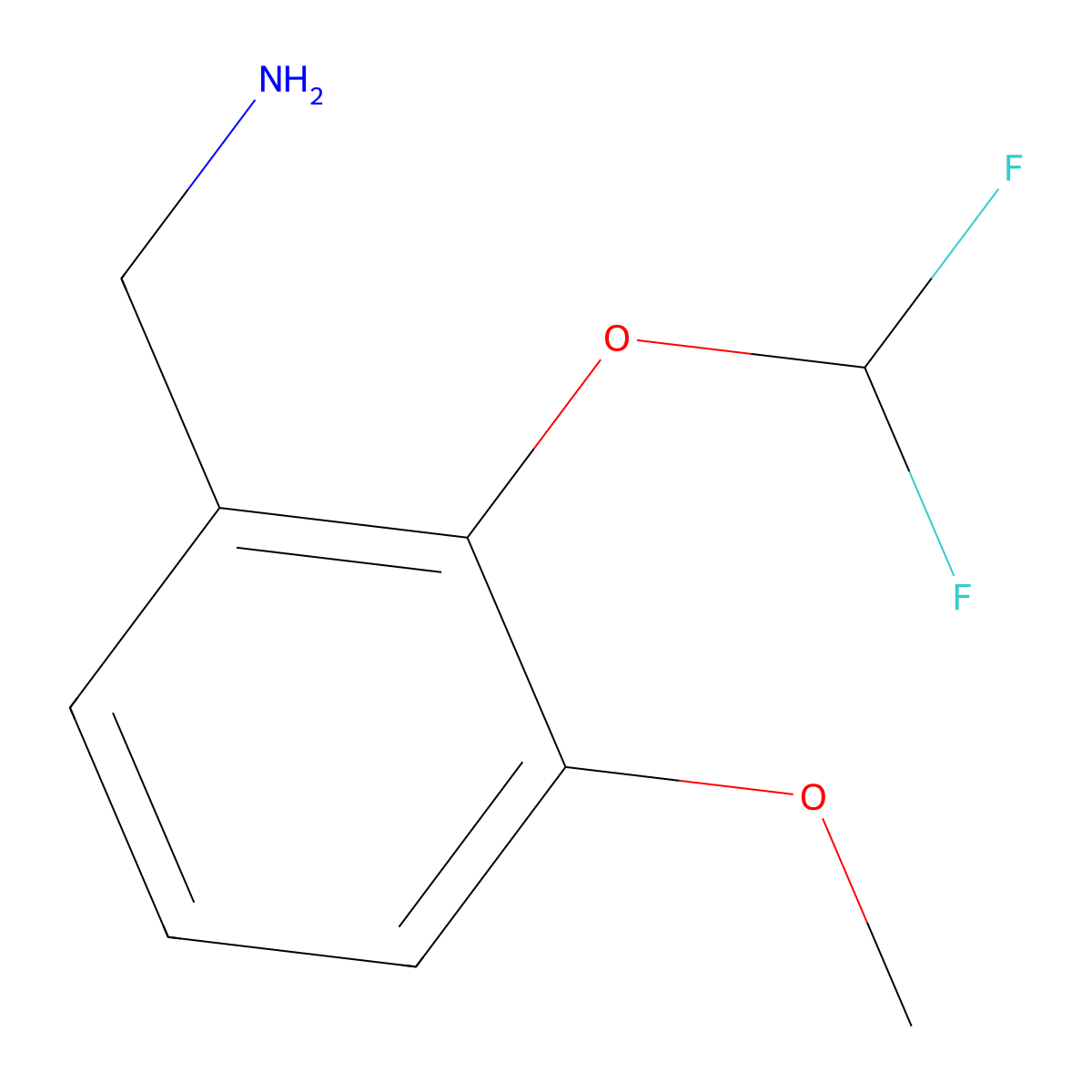 1-[2-(Difluoromethoxy)-3-methoxyphenyl]methanamine molecular structure, CAS 1153958-79-2